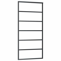 Porte coulissante kit de quincaillerie noir 90x205 cm verre ESG 565651565651