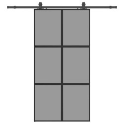 Porte coulissante avec kit de quincaillerie noir 102,5x205 cm 565652565652