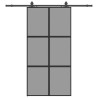 Porte coulissante avec kit de quincaillerie noir 102,5x205 cm 565652565652