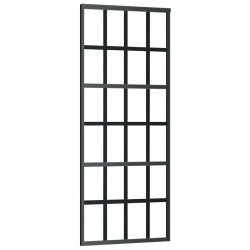 Porte coulissante kit de quincaillerie noir 76x205 cm verre ESG 565656565656