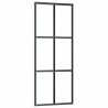 Porte coulissante kit de quincaillerie noir 76x205 cm verre ESG 565657565657