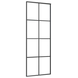 Porte coulissante kit de quincaillerie noir 76x205 cm verre ESG 565659565659