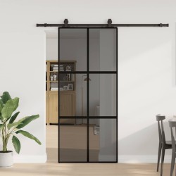 Porte coulissante avec kit de quincaillerie noir 90x205 cm 565661565661