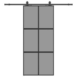 Porte coulissante avec kit de quincaillerie noir 90x205 cm 565661565661