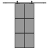 Porte coulissante avec kit de quincaillerie noir 90x205 cm 565661565661