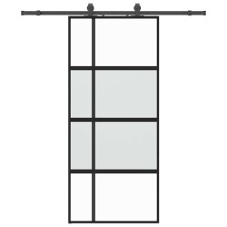 Porte coulissante avec kit de quincaillerie noir 90x205 cm 565662565662