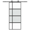 Porte coulissante avec kit de quincaillerie noir 90x205 cm 565662565662