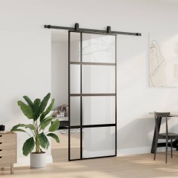 Porte coulissante avec kit de quincaillerie noir 90x205 cm 565662565662