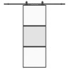Porte coulissante kit quincaillerie noir 76x205 cm verre trempé 565663565663