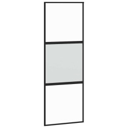 Porte coulissante kit quincaillerie noir 76x205 cm verre trempé 565663565663