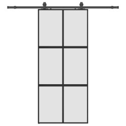 Porte coulissante avec kit de quincaillerie noir 90x205 cm 565665565665