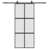Porte coulissante avec kit de quincaillerie noir 90x205 cm 565665565665