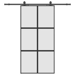 Porte coulissante avec kit de quincaillerie noir 102,5x205 cm 565666565666