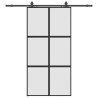 Porte coulissante avec kit de quincaillerie noir 102,5x205 cm 565666565666