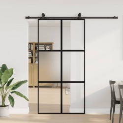 Porte coulissante avec kit de quincaillerie noir 102,5x205 cm 565668565668