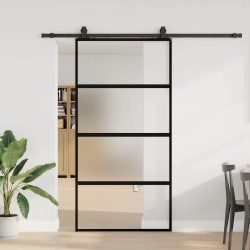 Porte coulissante avec kit de quincaillerie noir 102,5x205 cm 565677565677