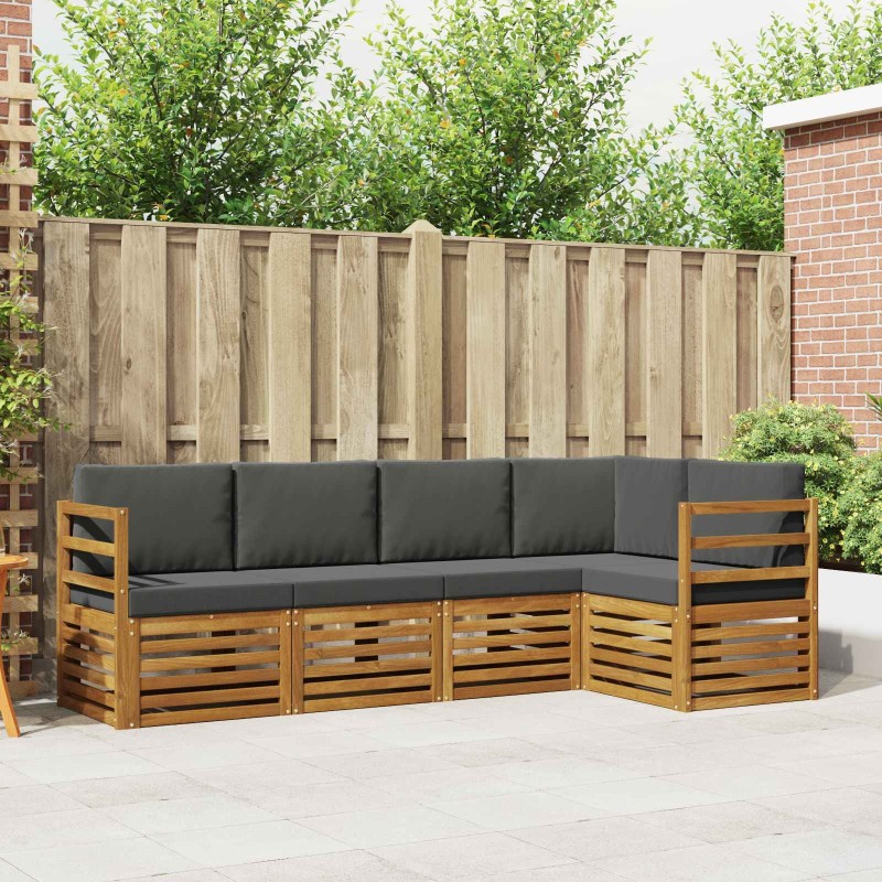 Ensemble de canapé d'angle 5 pcs Naturel et Anthracite 565681565681
