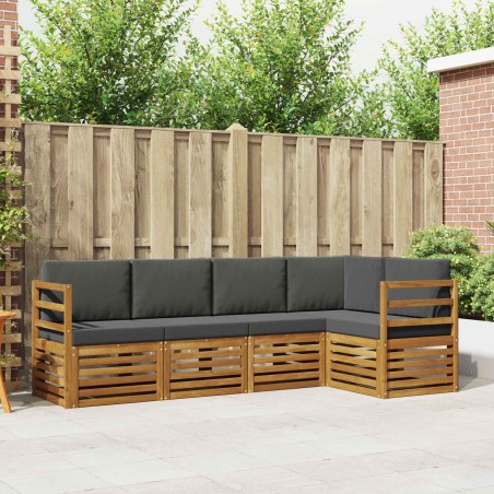 Ensemble de canapé d'angle 5 pcs Naturel et Anthracite 565681565681