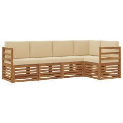 Ensemble de canapé d'angle avec coussin 5 pcs Naturel et Beige 565682565682