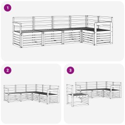 Ensembles de canapés 5 pcs Naturel Bois d'Acacia Massif 565683565683