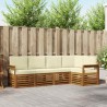 Ensemble de canapé d'angle avec coussin 5 pcs Naturel et Crème 565684565684