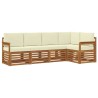 Ensemble de canapé d'angle avec coussin 5 pcs Naturel et Crème 565684565684