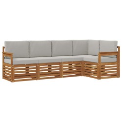 Ensemble de canapé d'angle 5 pcs Gris Naturel et Clair 565685565685