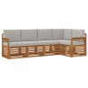 Ensemble de canapé d'angle 5 pcs Gris Naturel et Clair 565685565685
