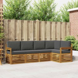 Ensemble de canapé d'angle 5 pcs Naturel et Anthracite 565686565686