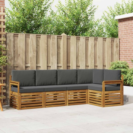Ensemble de canapé d'angle 5 pcs Naturel et Anthracite 565686565686