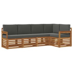 Ensemble de canapé d'angle 5 pcs Naturel et Anthracite 565686565686