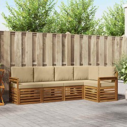 Ensemble de canapé d'angle avec coussin 5 pcs Naturel et Beige 565687565687