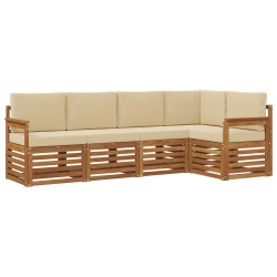 Ensemble de canapé d'angle avec coussin 5 pcs Naturel et Beige 565687565687