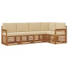 Ensemble de canapé d'angle avec coussin 5 pcs Naturel et Beige 565687565687