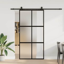 Porte coulissante avec kit de quincaillerie noir 102,5x205 cm 565688565688