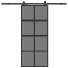 Porte coulissante avec kit de quincaillerie noir 90x205 cm 565690565690