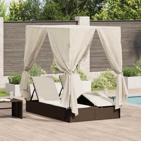 Transat double Blanc chaud 205 x 129 x 200 cm polyrotin 565691565691