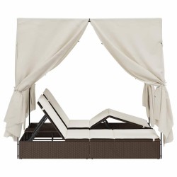 Transat double Blanc chaud 205 x 129 x 200 cm polyrotin 565691565691