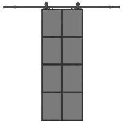 Porte coulissante kit quincaillerie noir 76x205 cm verre trempé 565693565693