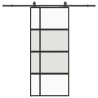 Porte coulissante avec kit de quincaillerie noir 90x205 cm 565694565694