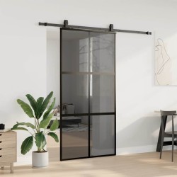 Porte coulissante avec kit de quincaillerie noir 102,5x205 cm 565697565697