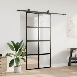 Porte coulissante avec kit de quincaillerie noir 102,5x205 cm 565698565698