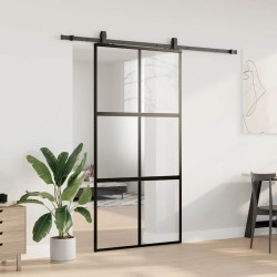 Porte coulissante avec kit de quincaillerie noir 102,5x205 cm 565700565700