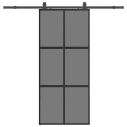 Porte coulissante avec kit de quincaillerie noir 90x205 cm 565702565702