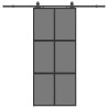 Porte coulissante avec kit de quincaillerie noir 90x205 cm 565702565702