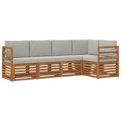 Ensemble de canapé d'angle 5 pcs Gris Naturel et Clair 565704565704