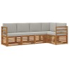 Ensemble de canapé d'angle 5 pcs Gris Naturel et Clair 565704565704