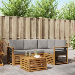 Ensemble de canapés d'extérieur 5 pcs Gris Naturel et Clair 565705565705