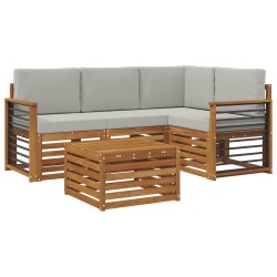 Ensemble de canapés d'extérieur 5 pcs Gris Naturel et Clair 565705565705