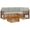Ensemble de canapés d'extérieur 5 pcs Gris Naturel et Clair 565705565705